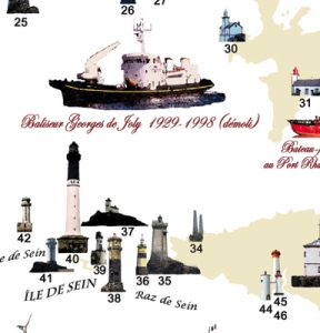 Détail de la carte du patrimoine des Phares et Balises du Finistère