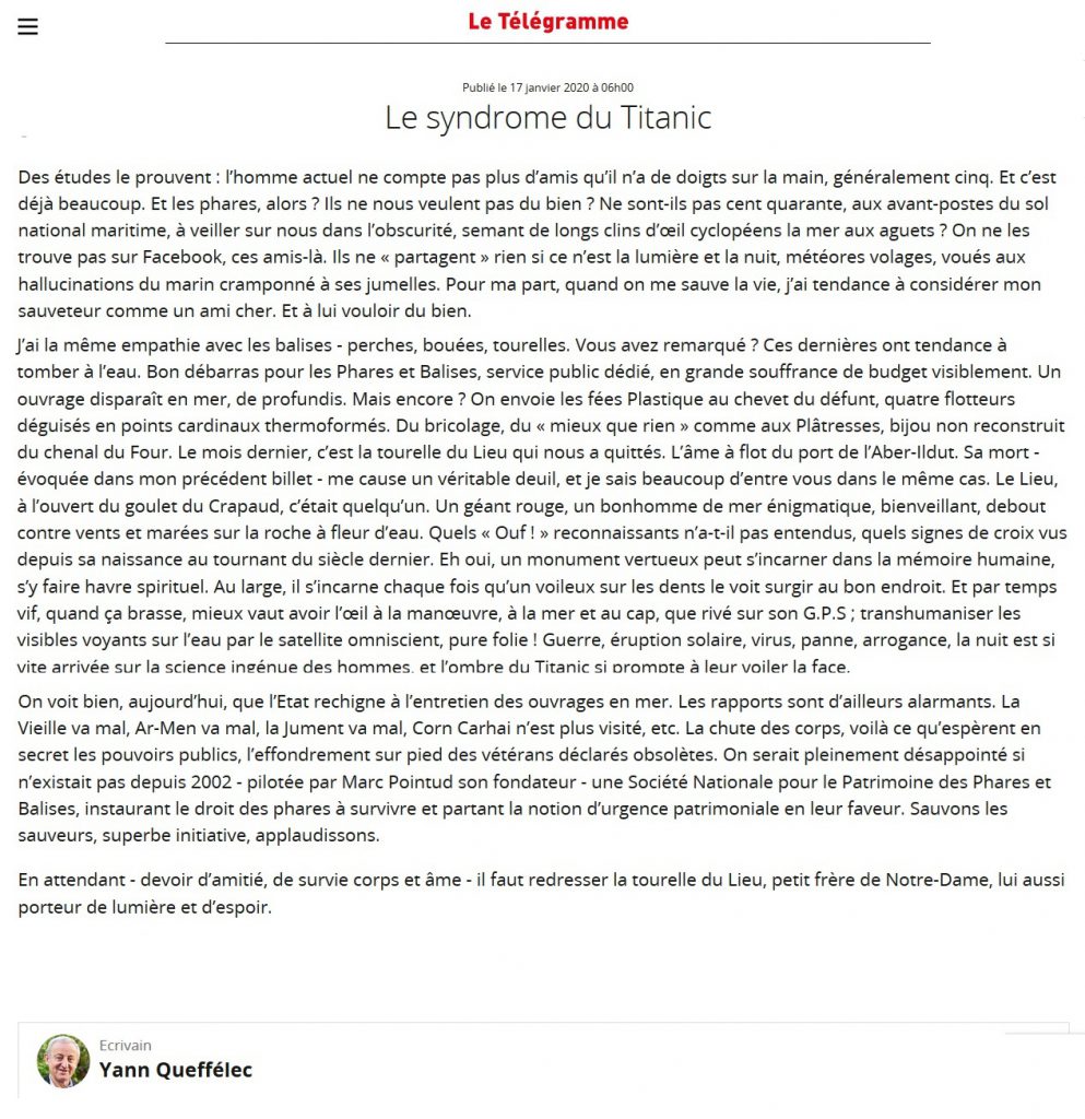 Article de Yann Queffélec